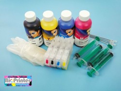 Pack Tinta Sublimación y Cartuchos Recargables para Brother LC123 LC125