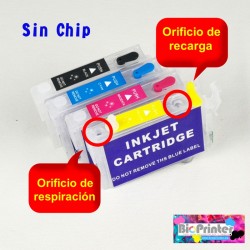 REFILLABLE CARTRIDGES WHITOUT CHIP FOR EPSON
