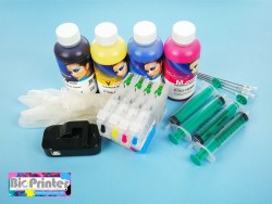 Pack Tinta Sublimación, Cartuchos Recargables y Reseteador de chip para Brother LC3211 LC3213 