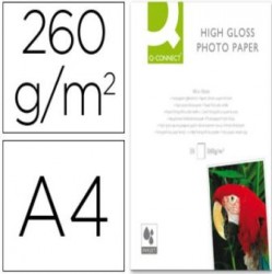 PAPEL FOTO GLOSSY DIN-A4 ALTA CALIDAD DIGITAL PHOTO DE 260g PAQUETE 20 HOJAS  Q-CONNECT