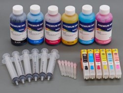 EPSON 24, 24XL CARTUCHOS RECARGABLES PARA T2421 a T2426 y T2431 a T2436 AUTORESETEABLES CON TINTA